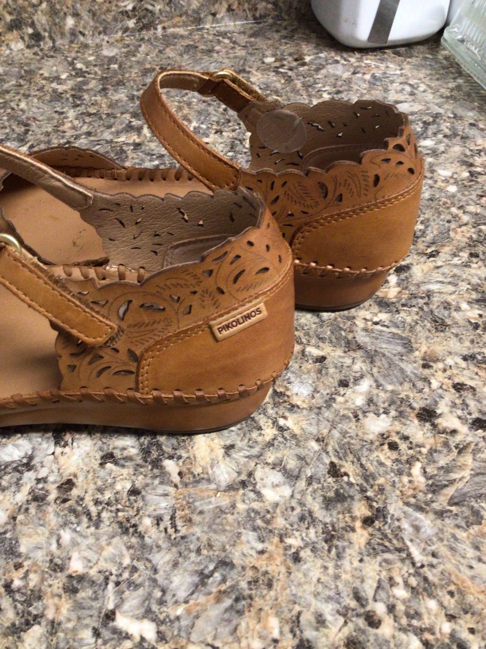 Orig $180 Pikolinos Semi-Open Shoes - Premium Goatskin Leather Sz 9-9.5 Like New - Picture 9 of 15